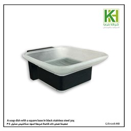Picture of A soap dish with a square base in black stainless steel 304